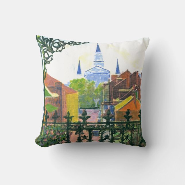 Coussin Jackson Carré, French Quarter, Nuit (Recto)
