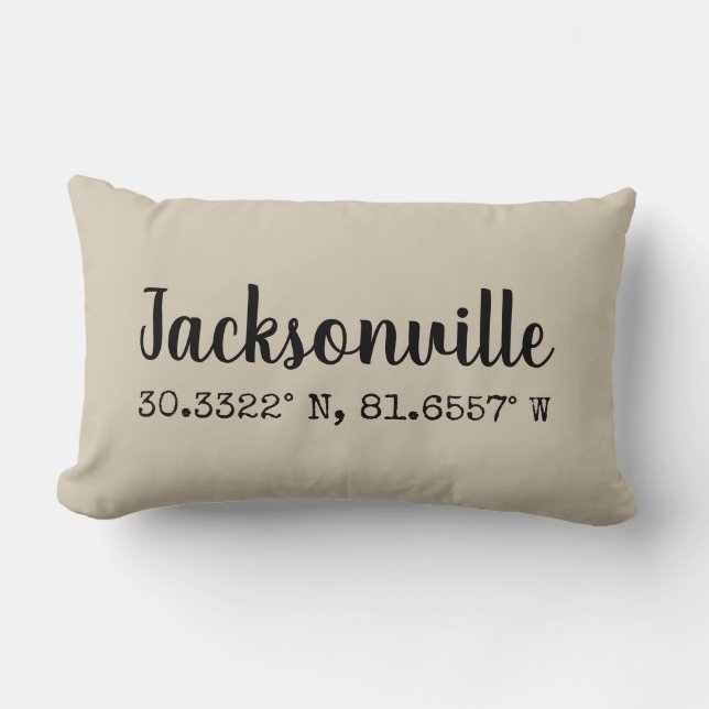 Coussin Jacksonville la Floride de coordonnées (Recto)