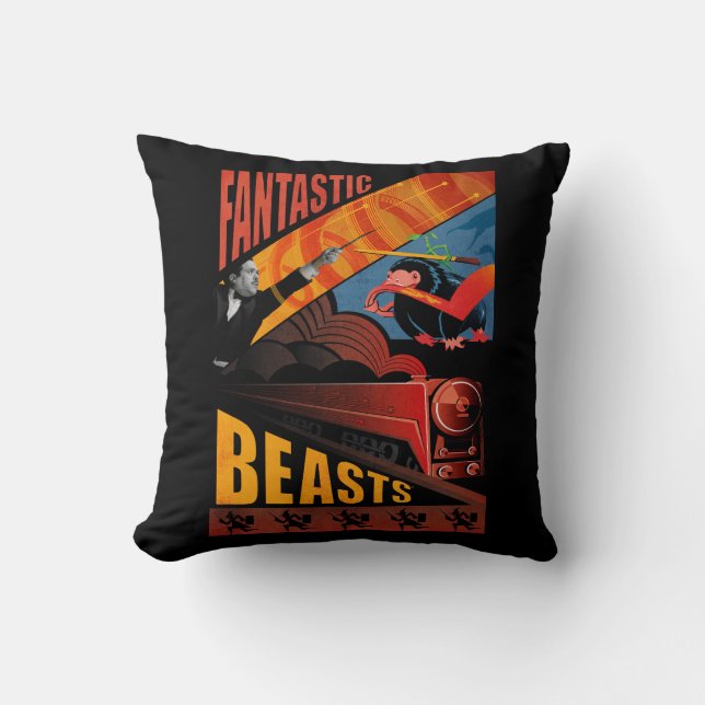 Coussin Jacob Kowalski Fantastic Beasts Poster vintage (Recto)