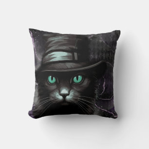 Coussin Jacquard Casquette de chat noir Encre d'alcool