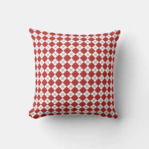 Coussin Jacquard de Motif perse rouge et blanc
