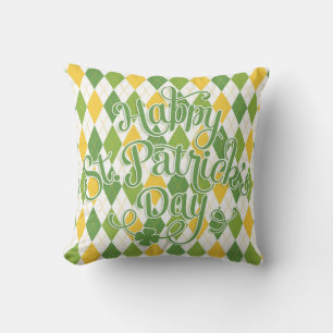 Coussin Jacquard vert - Bonne Saint Patrick's Day