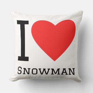 Coussin J'adore bonhomme de neige