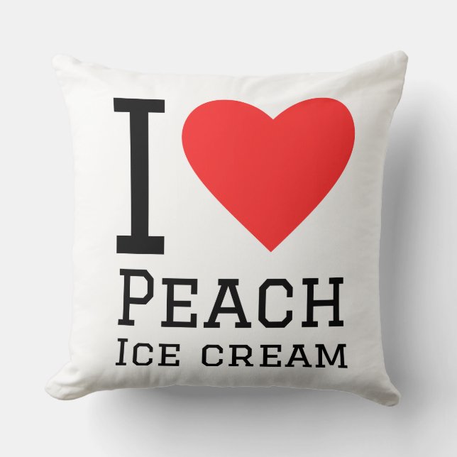 Coussin J'adore la glace à la pêche (Recto)