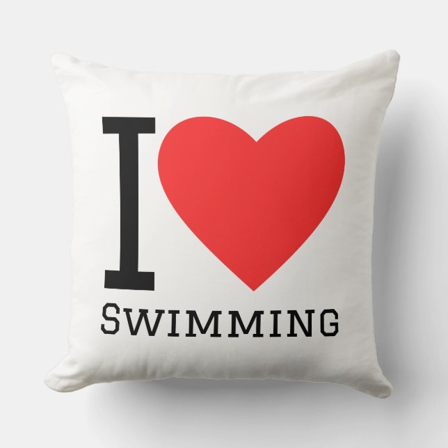 Coussin J'adore la natation  (Recto)