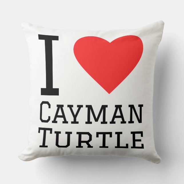Coussin J'adore la tortue des Caïmans (Recto)