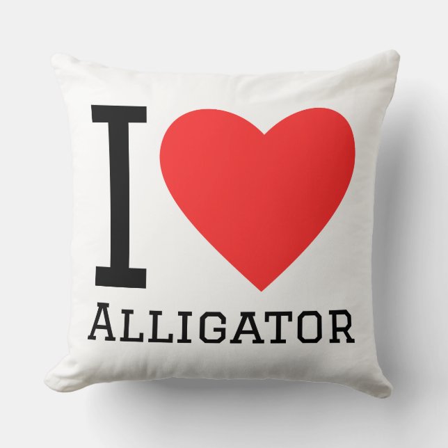 Coussin J'adore l'alligator  (Recto)