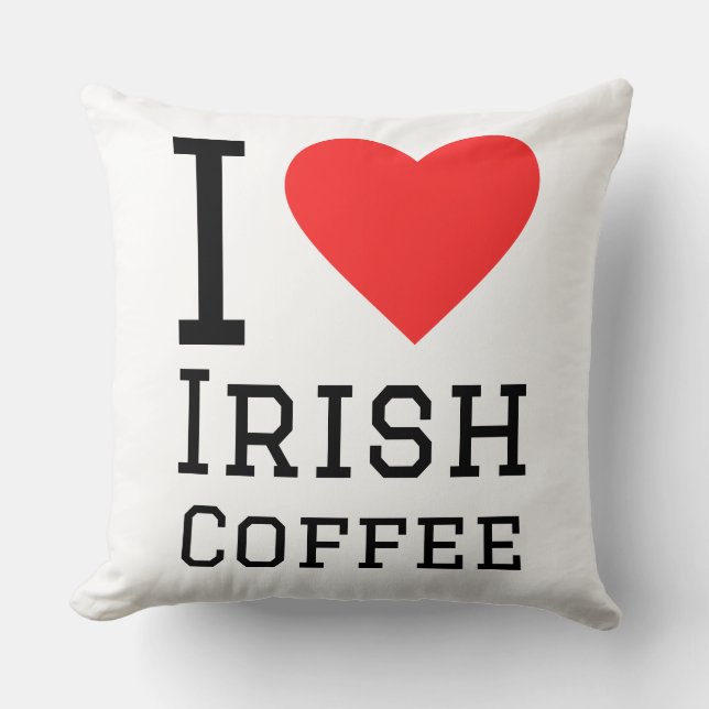 Coussin J'adore le café irlandais (Recto)