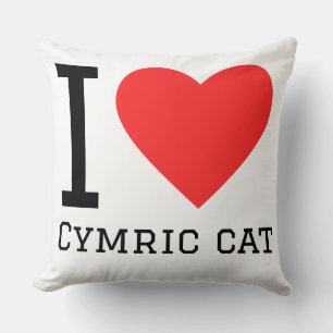 Coussin J'adore le chat cymrique