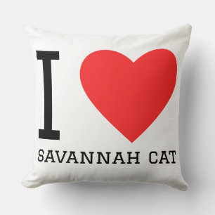 Coussin J'adore le chat savane