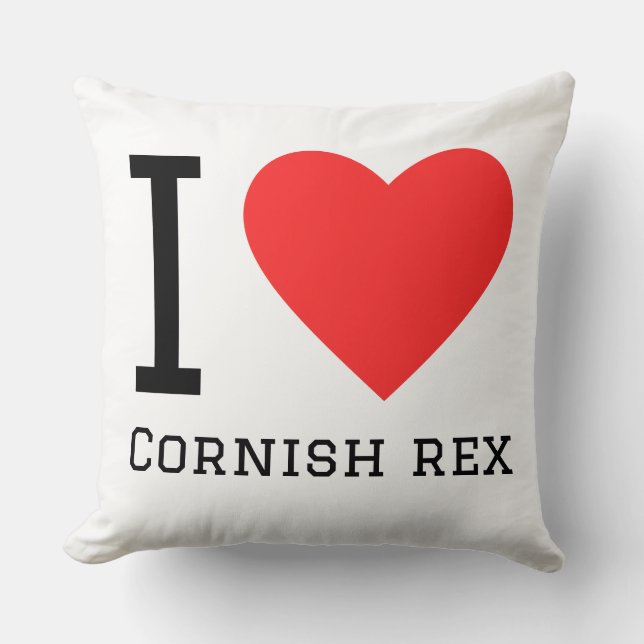 Coussin J'adore le Cornish Rex  (Recto)