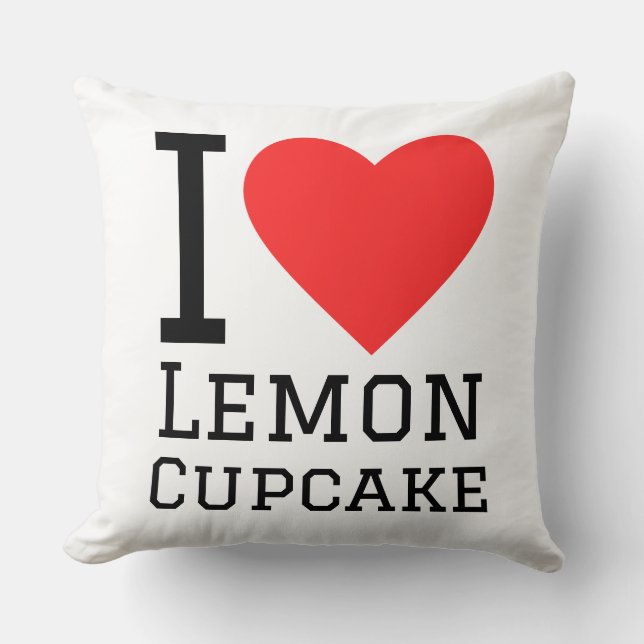 Coussin J'adore le cupcake au citron  (Recto)