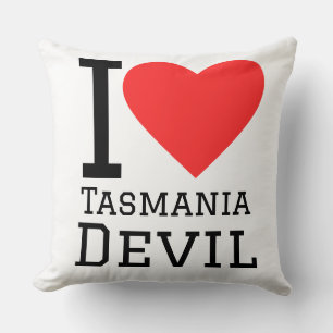 Coussin J'adore le diable de Tasmanie