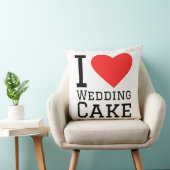 Coussin J'adore le gâteau de mariage  (Chaise)