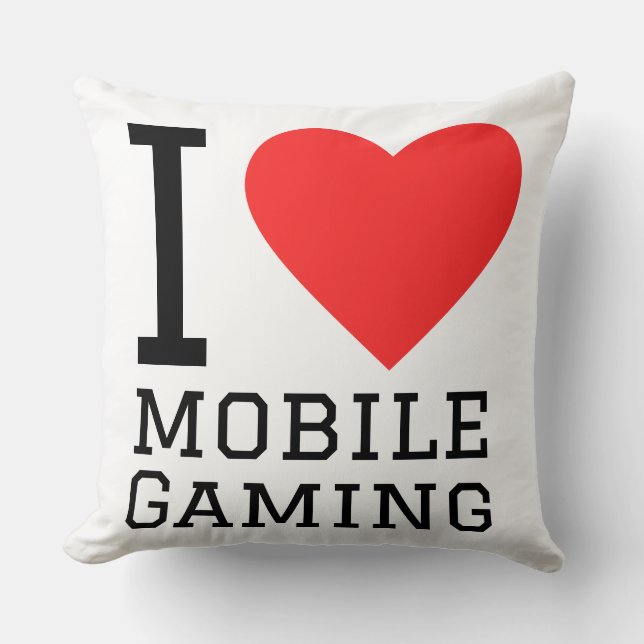 Coussin J'adore le jeu mobile (Recto)