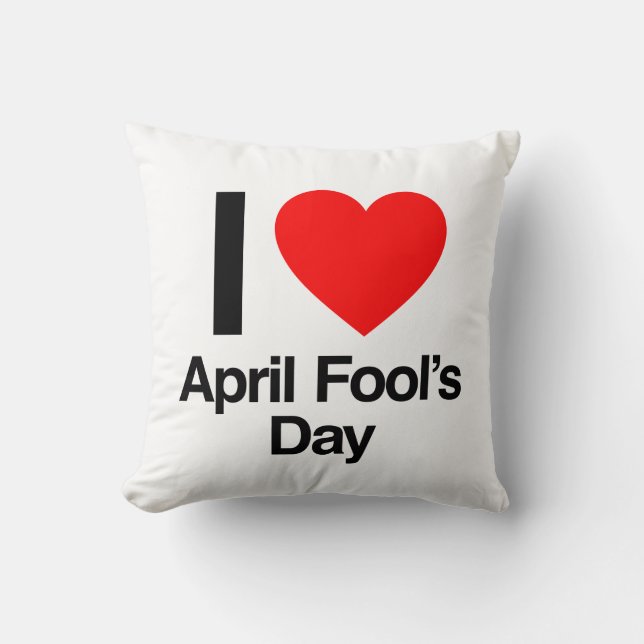 Coussin j'adore le jour d'avril fool (Recto)