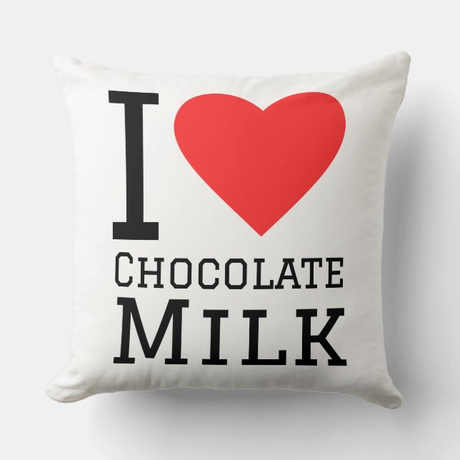 Coussin J'adore le lait chocolaté (Recto)