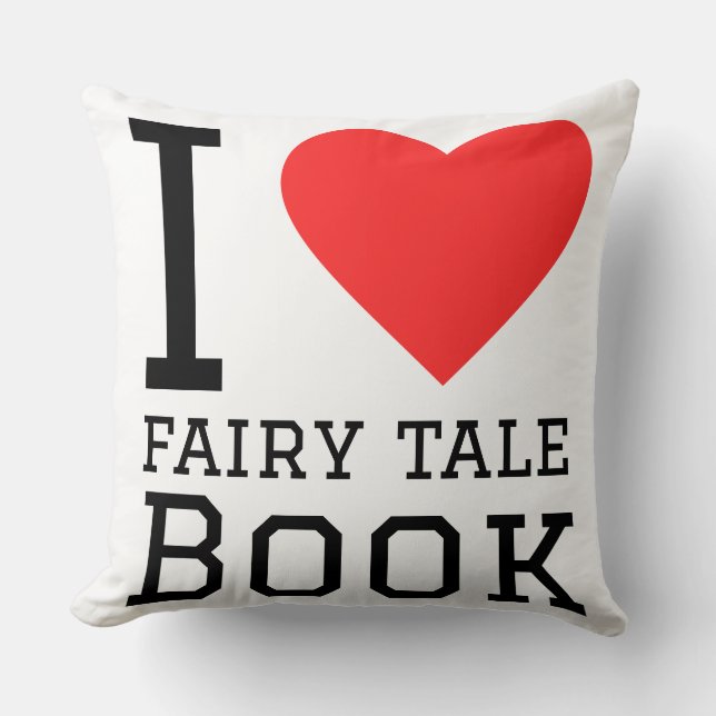 Coussin J'adore le livre de conte de fées (Recto)