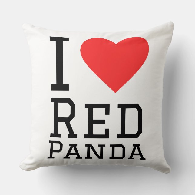 Coussin J'adore le panda roux (Recto)