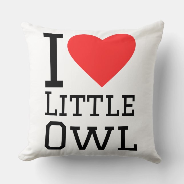 Coussin J'adore le petit hibou (Recto)