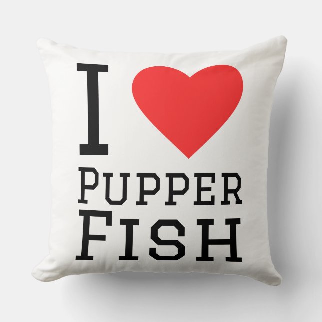 Coussin J'adore le poisson toutou (Recto)