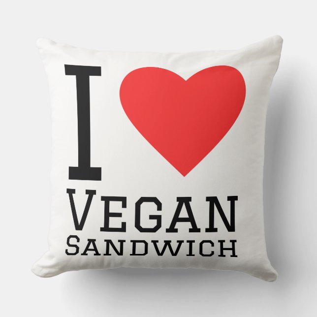 Coussin J'adore le sandwich végan (Recto)