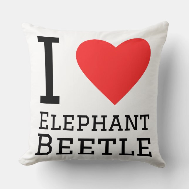 Coussin J'adore le scarabée éléphant  (Recto)