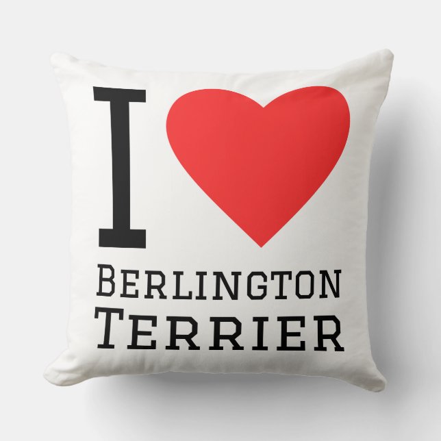 Coussin J'adore le terrier de Berlington (Recto)
