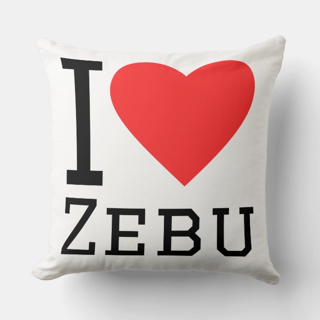 Coussin J'adore le zébu (Recto)