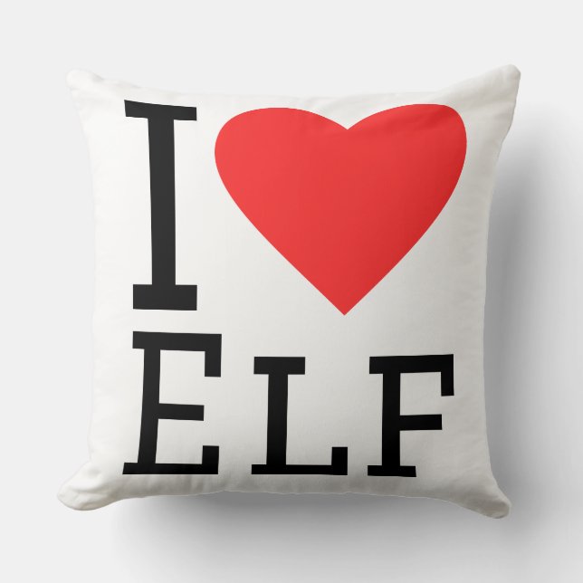 Coussin J'adore l'elfe (Recto)