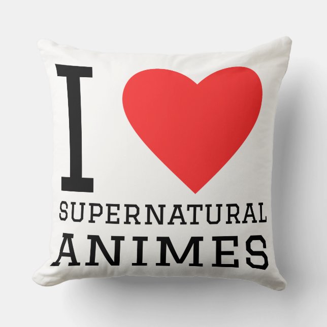 Coussin J'adore les animes surnaturels (Recto)