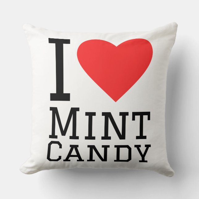 Coussin J'adore les bonbons à la menthe  (Recto)
