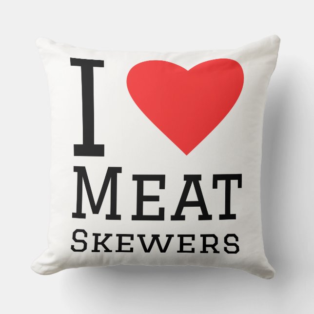 Coussin J'adore les brochettes de viande (Recto)