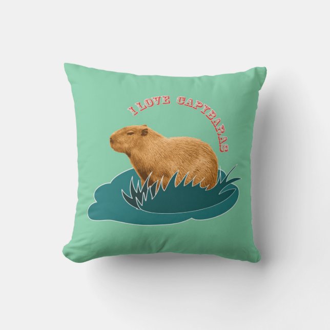 Coussin J'adore les Capybaras (Recto)