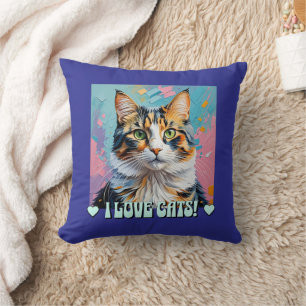 Coussin J'adore les chats !