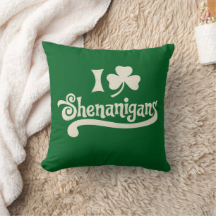 Coussin J'adore les Clover Shamrock St Patrick's Shenaniga