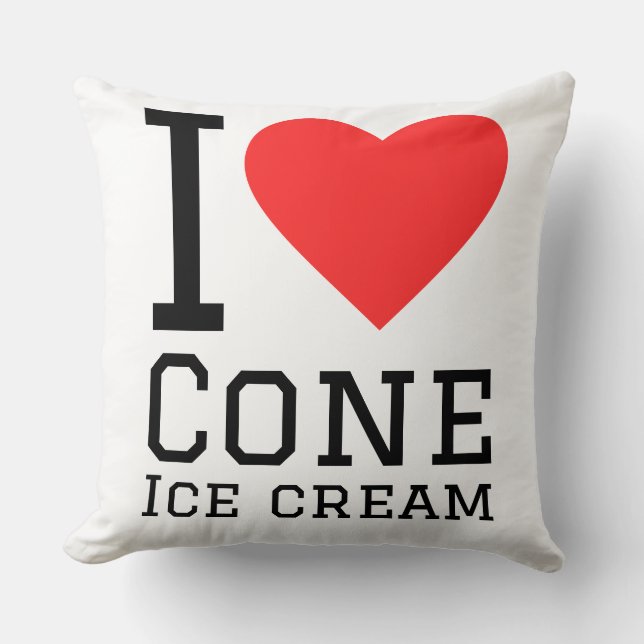 Coussin J'adore les glaces en cône  (Recto)