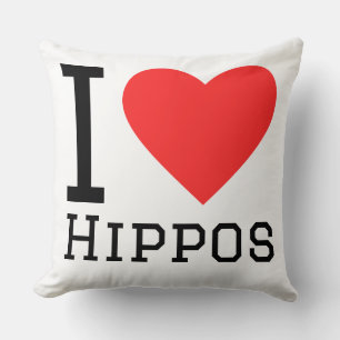 Coussin J'adore les hippopotames