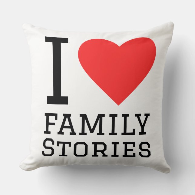 Coussin J'adore les histoires de famille (Recto)