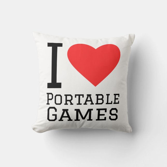 Coussin J'adore les jeux portables (Recto)