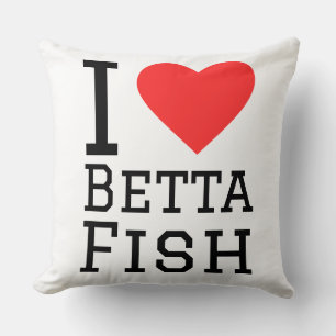 Coussin J'adore les poissons betta