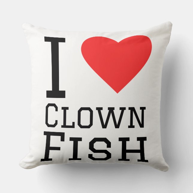 Coussin J'adore les poissons clowns (Recto)