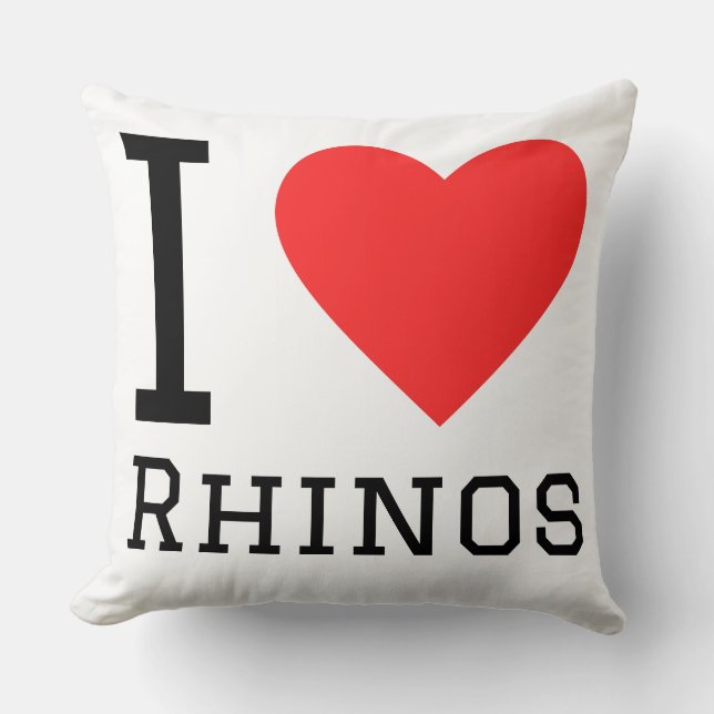 Coussin J'adore les rhinocéros (Recto)