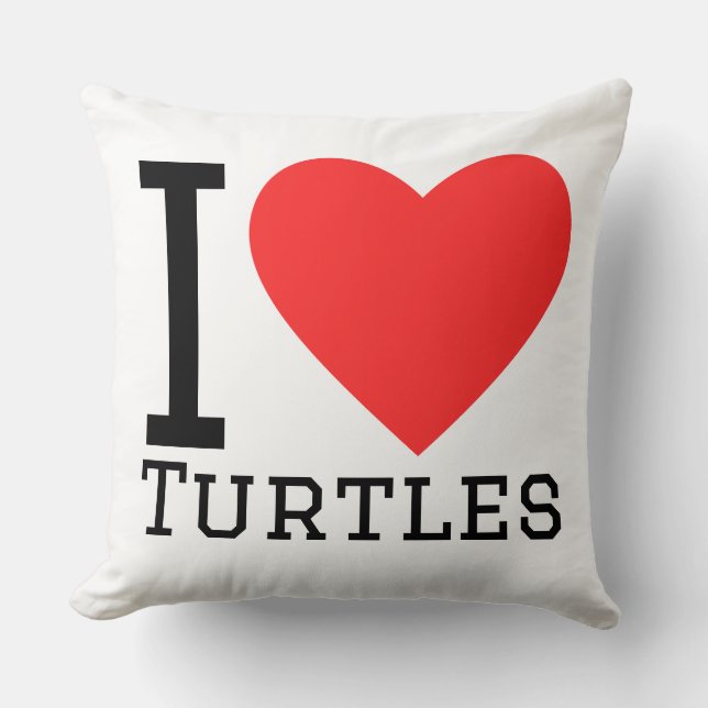 Coussin J'adore les tortues (Recto)