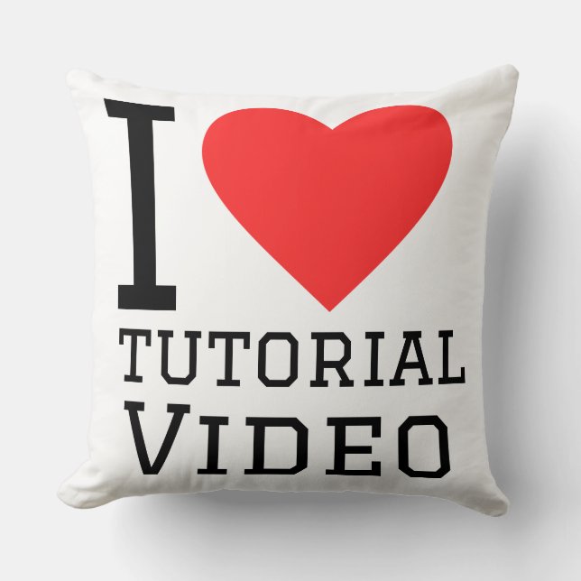 Coussin J'adore les vidéos de tutoriel (Recto)