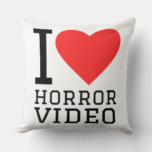 Coussin J'adore les vidéos d'horreur