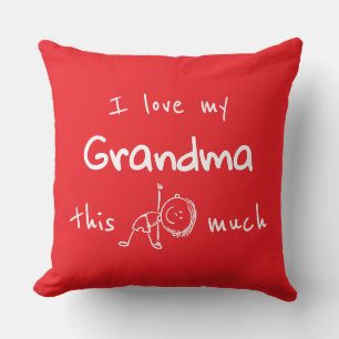 Coussin J'adore ma grand-mère typographie nommée graphique