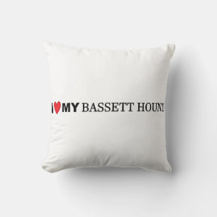 Coussin j'adore mon basset hound