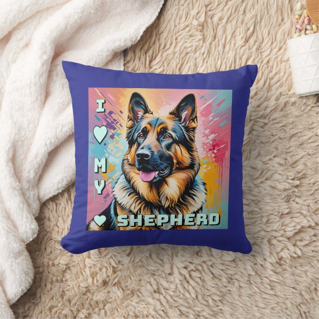 Coussin J'adore mon berger allemand (Couverture)