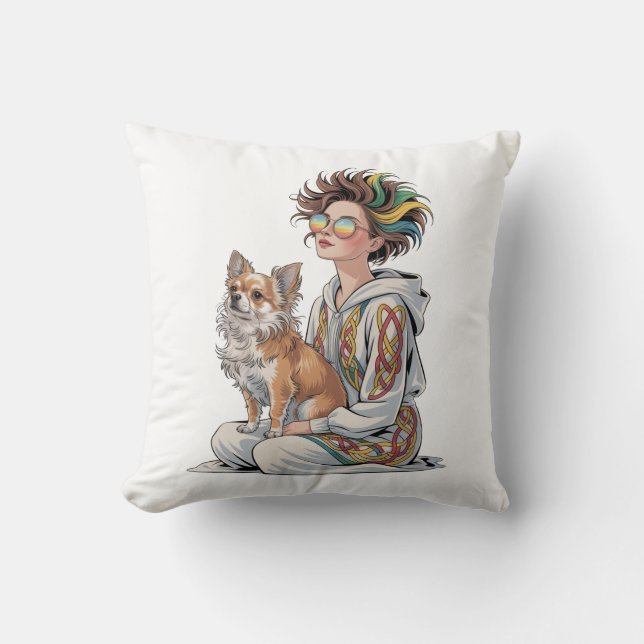 Coussin  j'adore mon chihuahua  (Recto)